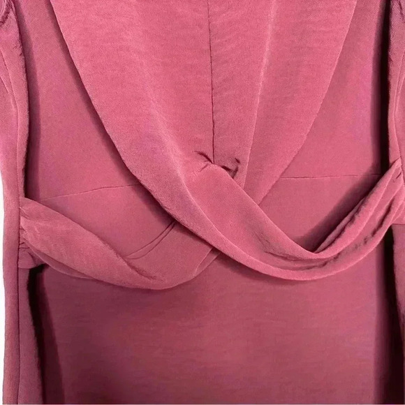Suzy Shier Blouse Sleeveless Cross Front Burgundy Size Large - Picture 6 of 16